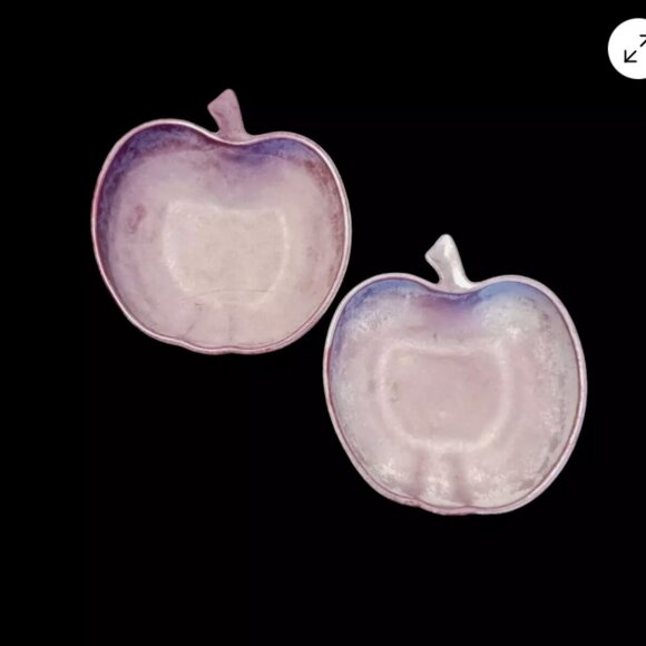 VINTAGE Hazel Atlas Platonite Orchard Ware APPLE Salad Bowl Serving Set of 2 - Picture 2 of 10